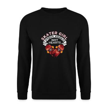 Skateboarder Skater Girl Frauen Sk8er Skateboard - Unisex Pullover - Schwarz - Vorne - Alina (178cm) & Michal (187cm)