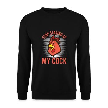 Drôle de coq arrête de regarder mon nerd de bite - Sweat-shirt Unisexe - noir - Devant - Alina (178cm) & Michal (187cm)