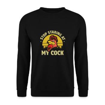 Drôle de coq arrête de regarder mon nerd de bite - Sweat-shirt Unisexe - noir - Devant - Alina (178cm) & Michal (187cm)
