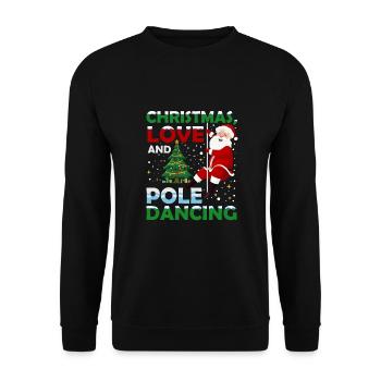 Danseuse de pole, Pole dance, Noël, Amour - Sweat-shirt Unisexe - noir - Devant - Alina (178cm) & Michal (187cm)