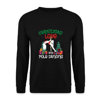 Danseuse de pole, Pole dance, Noël, Amour - Sweat-shirt Unisexe - noir - Devant - Alina (178cm) & Michal (187cm)