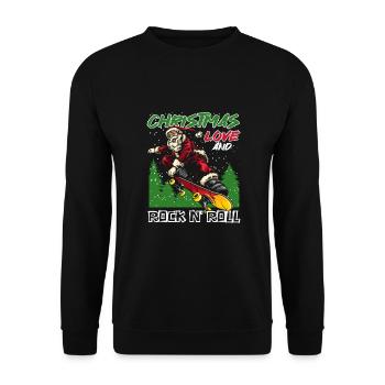Heavy Hard Metal Weihnachten, Liebe Rock 'n' Roll - Unisex Pullover - Schwarz - Vorne - Alina (178cm) & Michal (187cm)