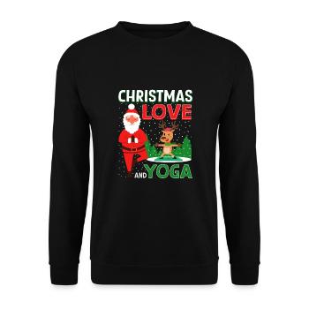 Yogini Yoga Meditation Weihnachten, Liebe und Yoga - Unisex Pullover - Schwarz - Vorne - Alina (178cm) & Michal (187cm)