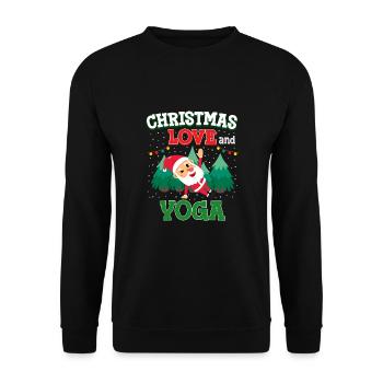 Yogini Yoga Meditation Christmas, Love and Yoga - Unisex Sweatshirt - black - Front - Alina (178cm) & Michal (187cm)