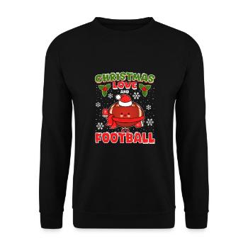 College Football Spieler Team Weihnachten Liebe - Unisex Pullover - Schwarz - Vorne - Alina (178cm) & Michal (187cm)