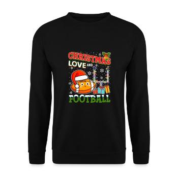 College Football Spieler Team Weihnachten Liebe - Unisex Pullover - Schwarz - Vorne - Alina (178cm) & Michal (187cm)