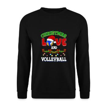Joueur de volley-ball équipe club Noël, amour - Sweat-shirt Unisexe - noir - Devant - Alina (178cm) & Michal (187cm)