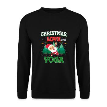 Yogini Yoga Meditation Weihnachten, Liebe und Yoga - Unisex Pullover - Schwarz - Vorne - Alina (178cm) & Michal (187cm)