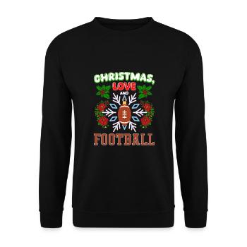 College Football Spieler Team Weihnachten Liebe - Unisex Pullover - Schwarz - Vorne - Alina (178cm) & Michal (187cm)