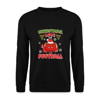 College Football Spieler Team Weihnachten Liebe - Unisex Pullover - Schwarz - Vorne - Alina (178cm) & Michal (187cm)