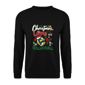 Joueur de volley-ball équipe club Noël, amour - Sweat-shirt Unisexe - noir - Devant - Alina (178cm) & Michal (187cm)