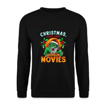 Horror Movie Zombie Santa Weihanchten Liebe Horror - Unisex Pullover - Schwarz - Vorne - Alina (178cm) & Michal (187cm)