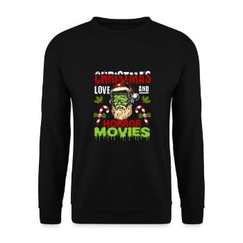 Horror Movie Zombie Santa Weihanchten Liebe Horror - Unisex Pullover - Schwarz - Vorne - Alina (178cm) & Michal (187cm)