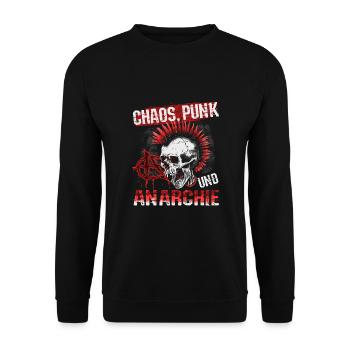 Punk Rock Pogo Anarchie Punks Punk Rocker Punk - Unisex Pullover - Schwarz - Vorne - Alina (178cm) & Michal (187cm)