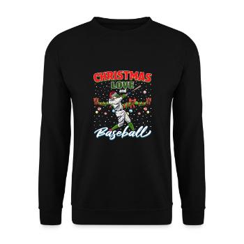 Joueur de baseball équipe club Noël amour - Sweat-shirt Unisexe - noir - Devant - Alina (178cm) & Michal (187cm)
