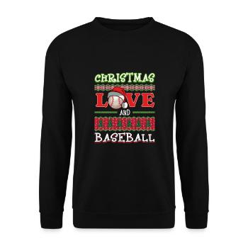 Joueur de baseball équipe club Noël amour - Sweat-shirt Unisexe - noir - Devant - Alina (178cm) & Michal (187cm)