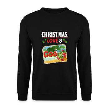Noël Disco, Rave, Techno, House, Goa, Fête - Sweat-shirt Unisexe - noir - Devant - Alina (178cm) & Michal (187cm)