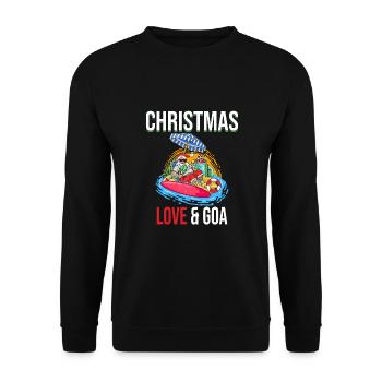 Noël Disco, Rave, Techno, House, Goa, Fête - Sweat-shirt Unisexe - noir - Devant - Alina (178cm) & Michal (187cm)