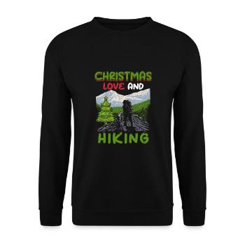 Joyeux Noël, Amour & Randonnée - Sweat-shirt Unisexe - noir - Devant - Alina (178cm) & Michal (187cm)