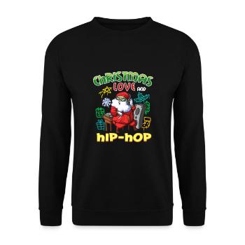 Noël, l’amour et le hip-hop, le look le plus frais du Père Noël - Sweat-shirt Unisexe - noir - Devant - Alina (178cm) & Michal (187cm)