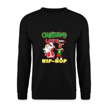 Noël, l’amour et le hip-hop, le look le plus frais du Père Noël - Sweat-shirt Unisexe - noir - Devant - Alina (178cm) & Michal (187cm)