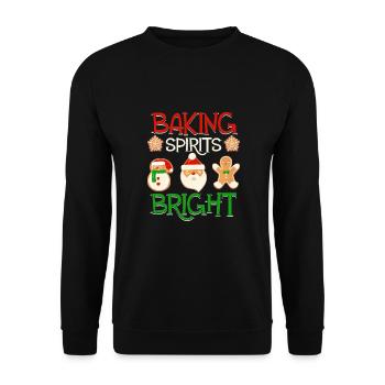 Noël, Amour et pâtisserie, Douce joie des fêtes - Sweat-shirt Unisexe - noir - Devant - Alina (178cm) & Michal (187cm)