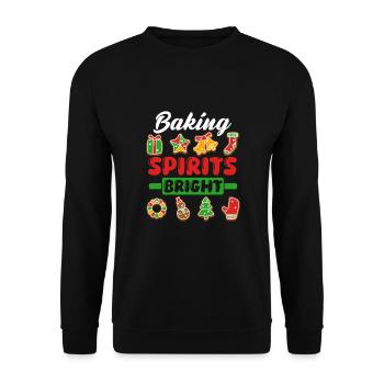 Noël, Amour et pâtisserie, Douce joie des fêtes - Sweat-shirt Unisexe - noir - Devant - Alina (178cm) & Michal (187cm)