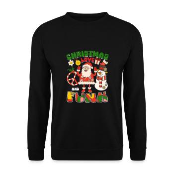 Christmas, Love and Funk – Festive Groove Music - Unisex Sweatshirt - black - Front - Alina (178cm) & Michal (187cm)