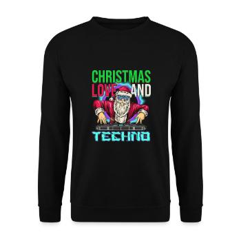 Noël Disco, Rave, Techno, House, Goa, Fête - Sweat-shirt Unisexe - noir - Devant - Alina (178cm) & Michal (187cm)