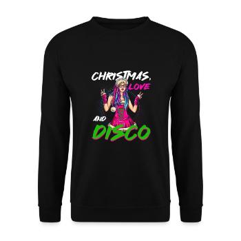 La Mère Noël sur la piste de danse ! Techno de Noël - Sweat-shirt Unisexe - noir - Devant - Alina (178cm) & Michal (187cm)