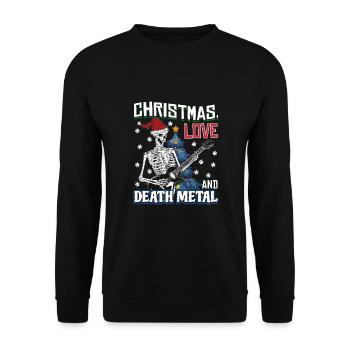 Noël, amour et death metal ! Fans de métal ! - Sweat-shirt Unisexe - noir - Devant - Alina (178cm) & Michal (187cm)