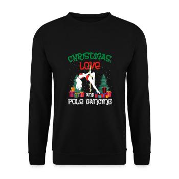 Danseuse de pole, Pole dance, Noël, Amour - Sweat-shirt Unisexe - noir - Devant - Alina (178cm) & Michal (187cm)
