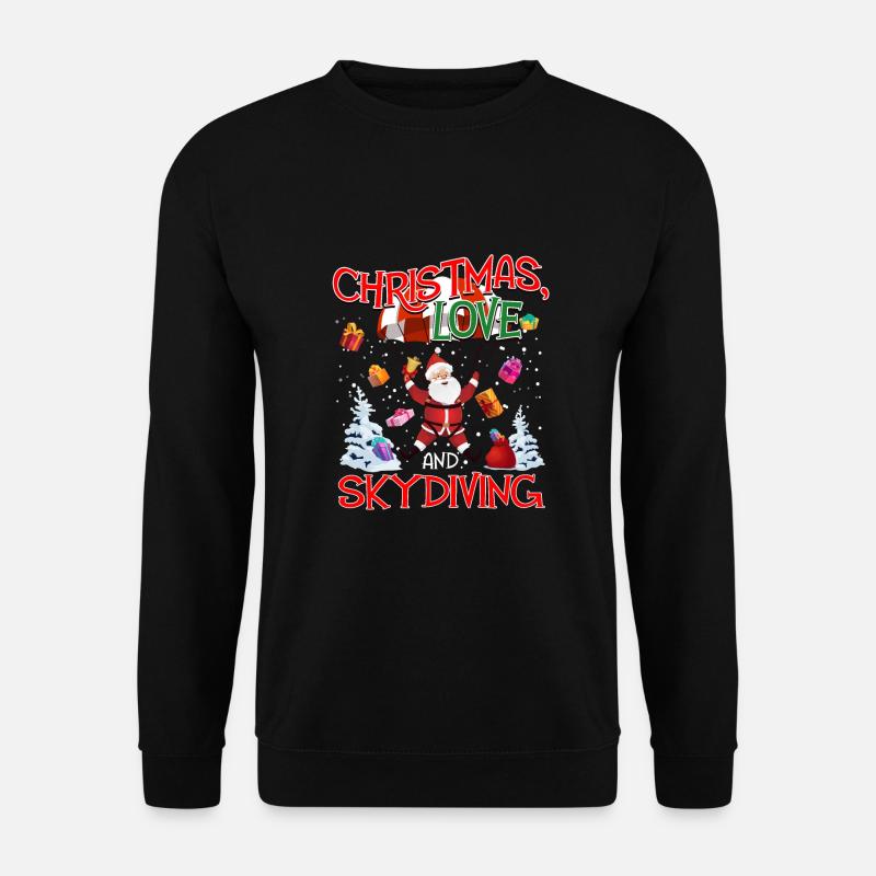 Fallschirm Skydive Weihnachten Liebe und Skydiving - Unisex Pullover - Schwarz