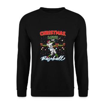 Joueur de baseball équipe club Noël amour - Sweat-shirt Unisexe - noir - Devant - Alina (178cm) & Michal (187cm)