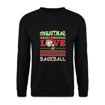 Joueur de baseball équipe club Noël amour - Sweat-shirt Unisexe - noir - Devant - Alina (178cm) & Michal (187cm)