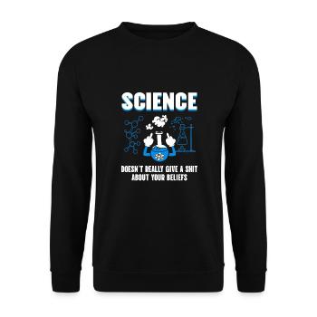 Étudiant en humour scientifique, Physique, Chimie - Sweat-shirt Unisexe - noir - Devant - Alina (178cm) & Michal (187cm)