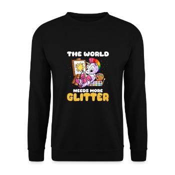 Colorful Unicorn, Funny Animal and Fantasy Fans - Unisex Sweatshirt - black - Front - Alina (178cm) & Michal (187cm)