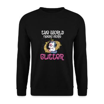 Colorful Unicorn, Funny Animal and Fantasy Fans - Unisex Sweatshirt - black - Front - Alina (178cm) & Michal (187cm)