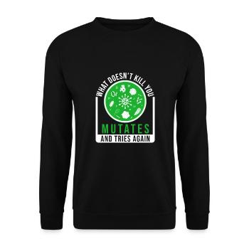 funny saying. Viruses Science Research - Unisex Sweatshirt - black - Front - Alina (178cm) & Michal (187cm)