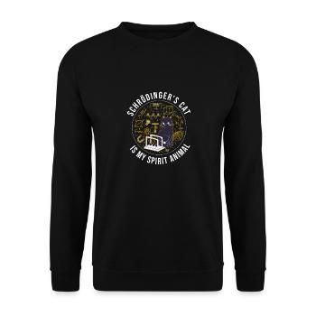 Physik Quanten Nerd Dead + Alive Schrödingers - Unisex Pullover - Schwarz - Vorne - Alina (178cm) & Michal (187cm)