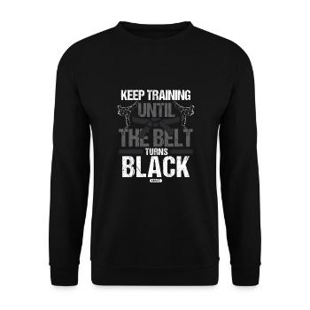 Ceinture noire : Motivation Martial Art Karaté - Sweat-shirt Unisexe - noir - Devant - Alina (178cm) & Michal (187cm)