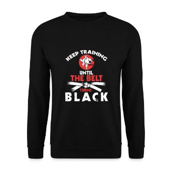 Black Belt: Motivation Martial Art Judo - Unisex Sweatshirt - black - Front - Alina (178cm) & Michal (187cm)