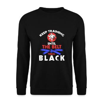 Black Belt: Motivation Martial Art Judo - Unisex Sweatshirt - black - Front - Alina (178cm) & Michal (187cm)