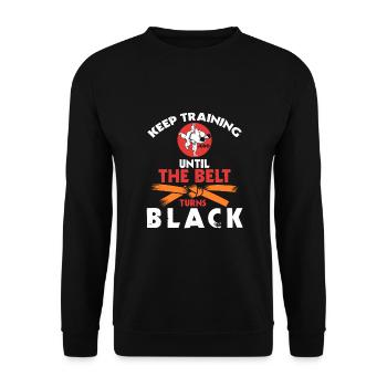 Black Belt: Motivation Martial Art Judo - Unisex Sweatshirt - black - Front - Alina (178cm) & Michal (187cm)