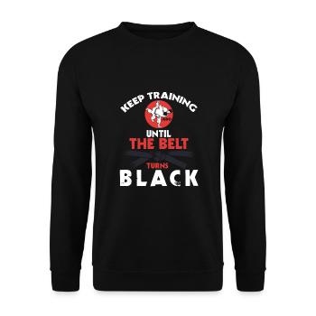 Black Belt: Motivation Martial Art Judo - Unisex Sweatshirt - black - Front - Alina (178cm) & Michal (187cm)