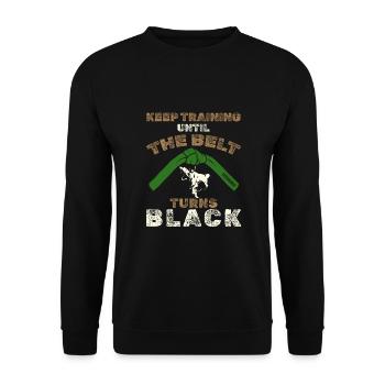 Black Belt: Motivation Martial Art Taekwondo - Unisex Sweatshirt - black - Front - Alina (178cm) & Michal (187cm)