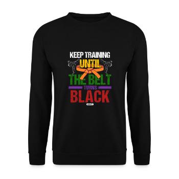 Ceinture noire : Motivation Martial Art Karaté - Sweat-shirt Unisexe - noir - Devant - Alina (178cm) & Michal (187cm)