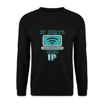 Funny saying "It Burns when I Pee"! - Unisex Sweatshirt - black - Front - Alina (178cm) & Michal (187cm)