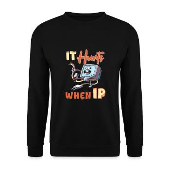 Lustiger Spruch "It Burns when i Pee"! - Sweat-shirt Unisexe - noir - Devant - Alina (178cm) & Michal (187cm)