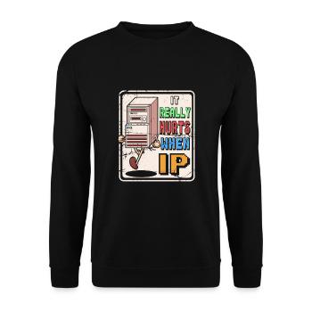 Lustiger Spruch "It Burns when i Pee"! - Sweat-shirt Unisexe - noir - Devant - Alina (178cm) & Michal (187cm)